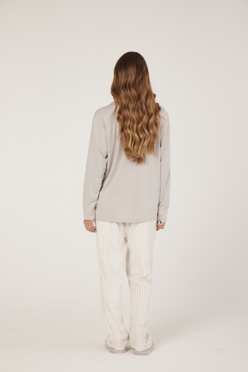 Pijama Feminino Longo com calca em fleece