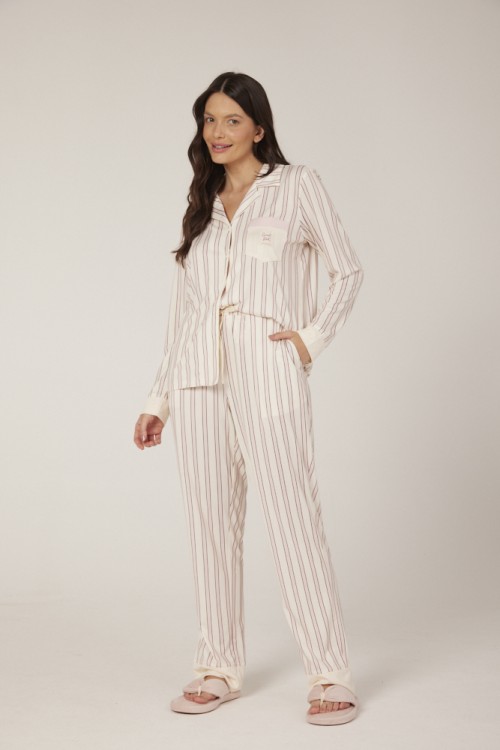 Pijama Feminino Camisaria Longo