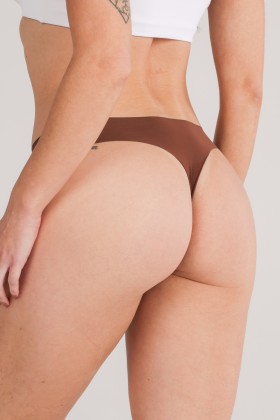 Calcinha Tanga Fio Dental Sem Costura Capuccino
