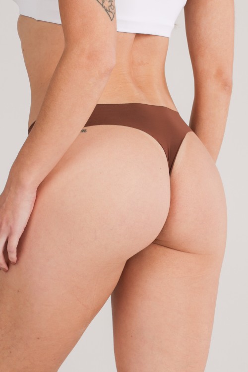 Calcinha Tanga Fio Dental Sem Costura Capuccino