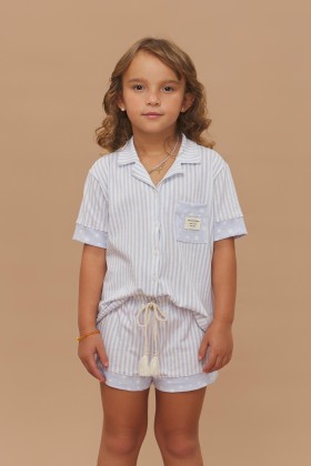 Pijama Camisaria Manga Curta Infantil