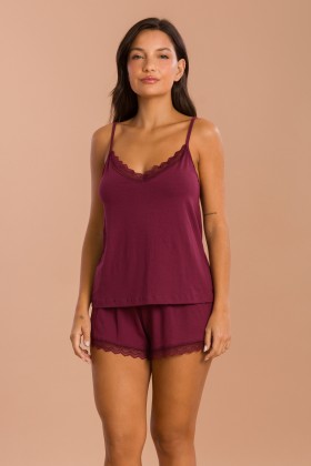 SHORT DOLL ALÇA COM DETALHES EM RENDA