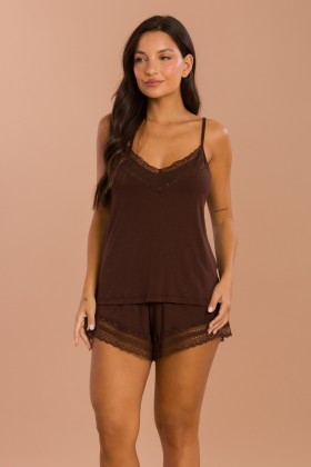 SHORT DOLL ALÇA COM DETALHES EM RENDA