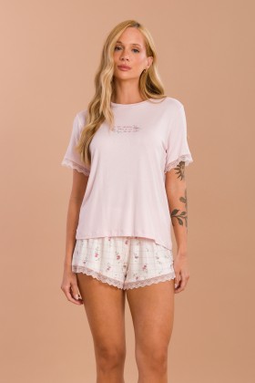 SHORT DOLL MANGA CURTA DETALHES EM RENDA