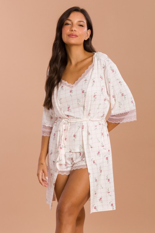 Robe Detalhes Em Renda