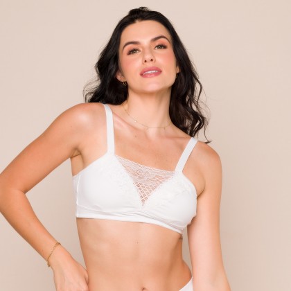 Sutiã Com Detalhe Em Renda  Mastec Branco