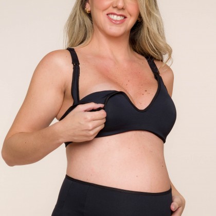 Sutiã Amamentação Dupla Camada Microfibra Preto