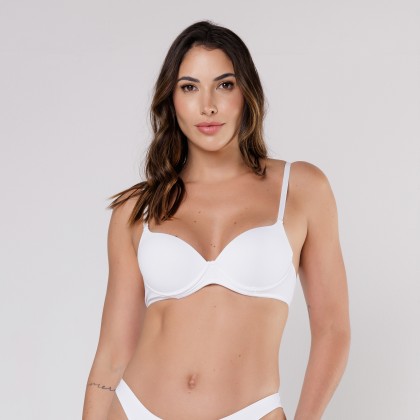 Sutiã Básico Com Bojo Push Up E Opção Nadador Branco