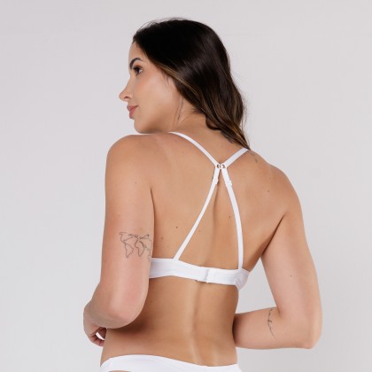 Sutiã Básico Com Bojo Push Up E Opção Nadador Branco