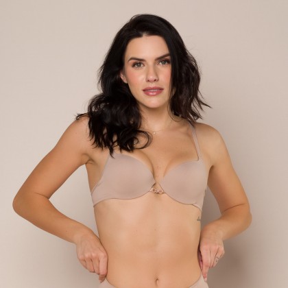 Sutiã com Bojo Push-Up com Fecho Frontal Chocolate