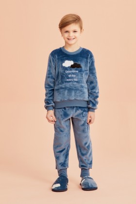 Pijama Infantil Fleece  Azul Marinho